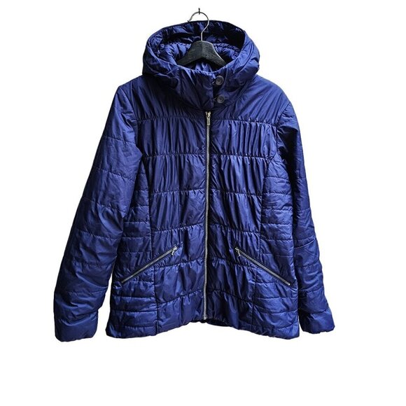 Columbia Women's Thermal Coil Hooded Jacket, Navy Blue, Zipper Pockets, Size L - Picture 1 of 9